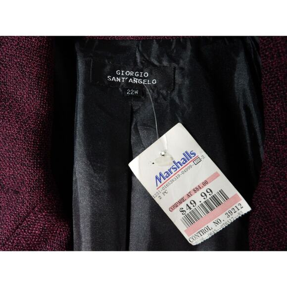 Giorgio Sant Angelo Blazer Womens 22W Tweed Black Pink Double Button NWT Vtg - Picture 6 of 15